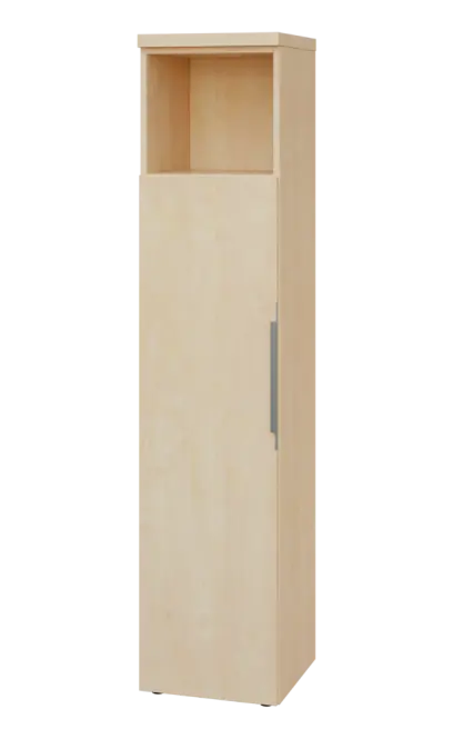 SIN 5 - 4DN kancelářská skříň, 1-dveřová/nika, levá, 1820x400x400, bříza světlá